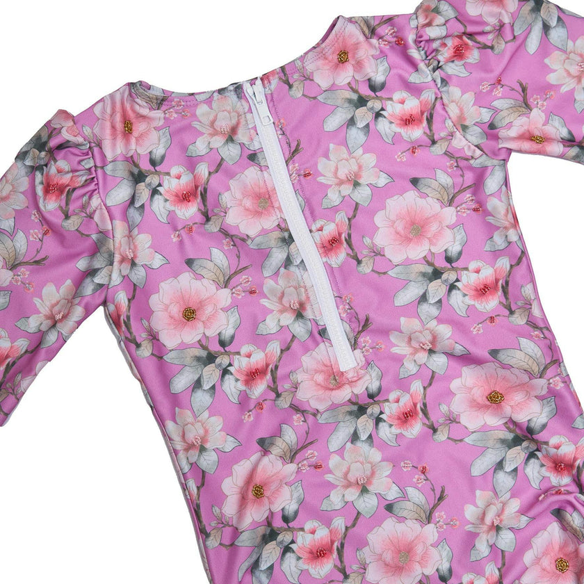 Long Sleeve One Piece Swimsuit with Side Ties