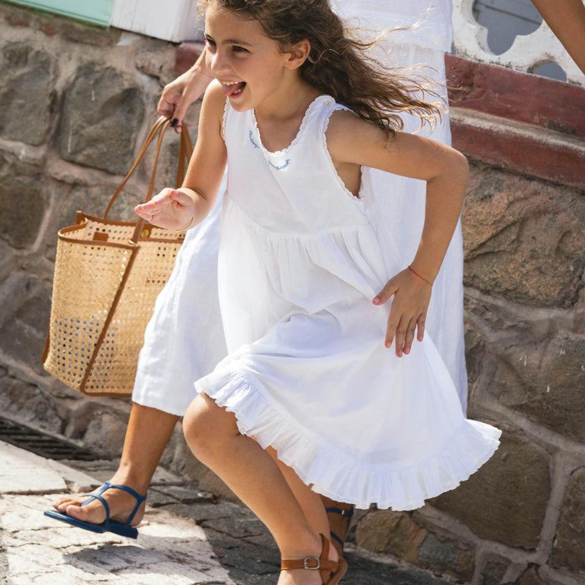 girls shell white simple dress