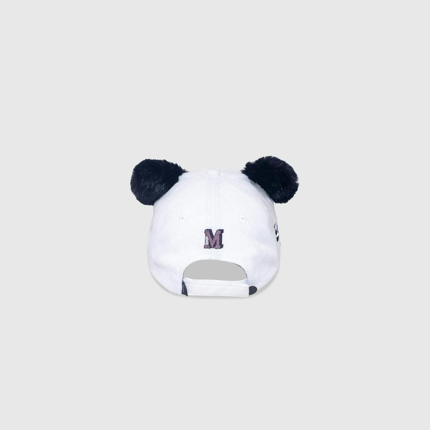 Corduroy Baseball Hat – Panda Face with Furry Ears