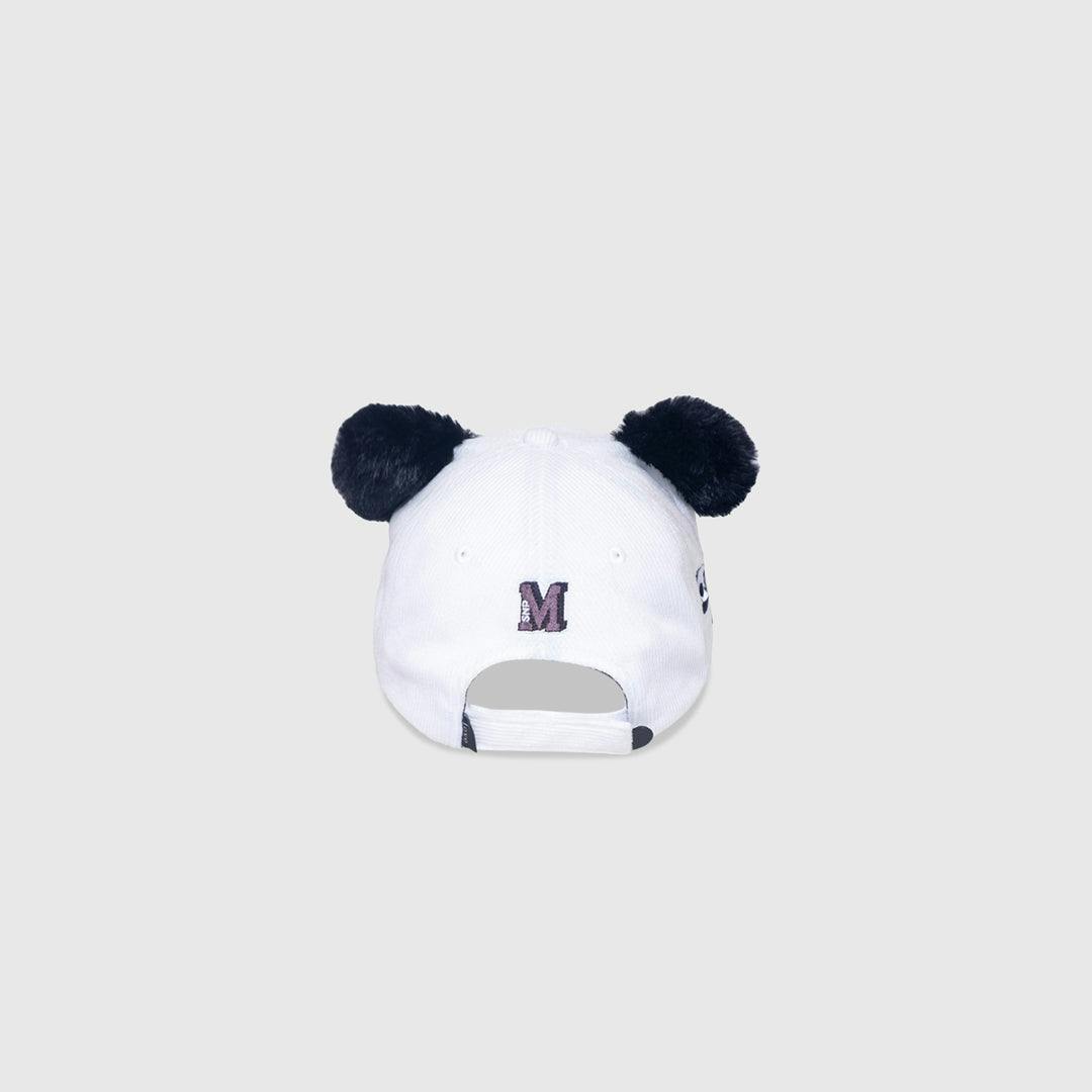 Corduroy Baseball Hat – Panda Face with Furry Ears