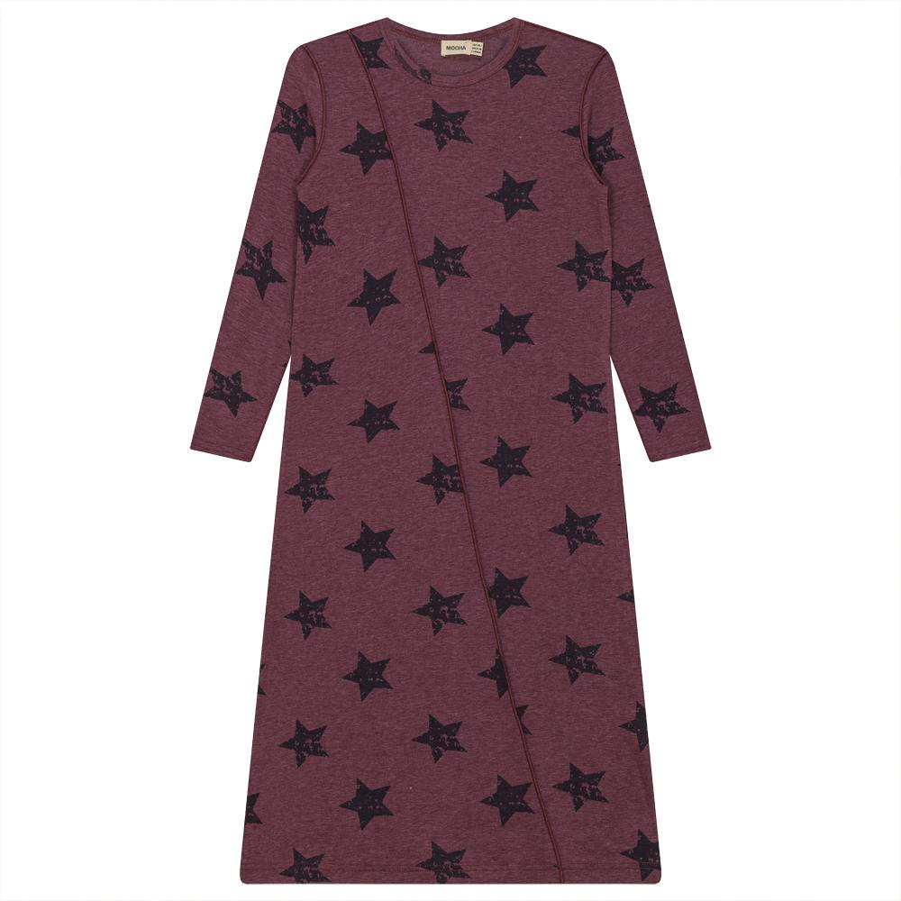 Distressed Ribbed Star Print Dress
