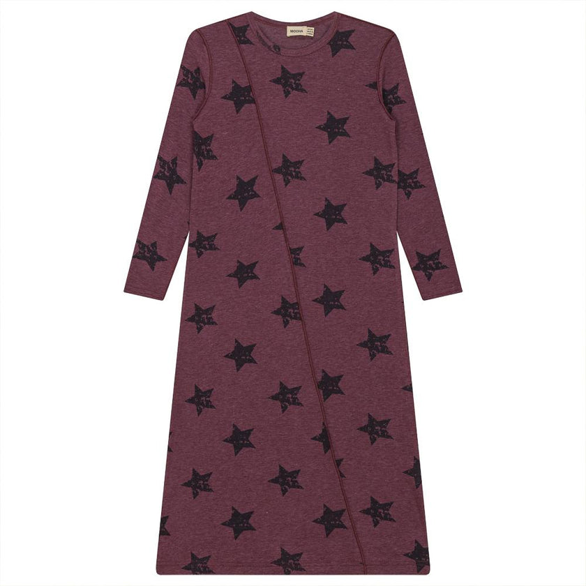 Distressed Ribbed Star Print Dress