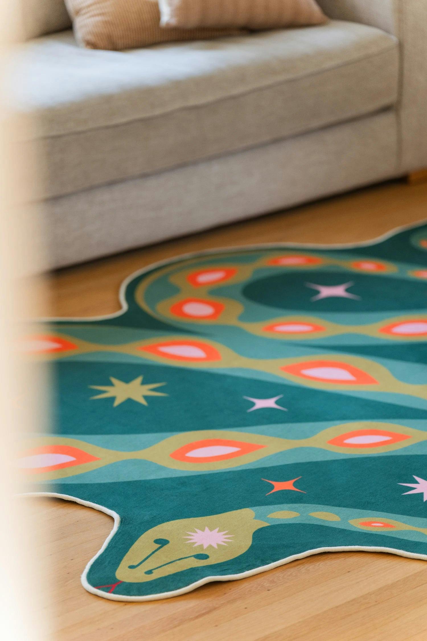 Abstract Snake Rug by Jessica Miller