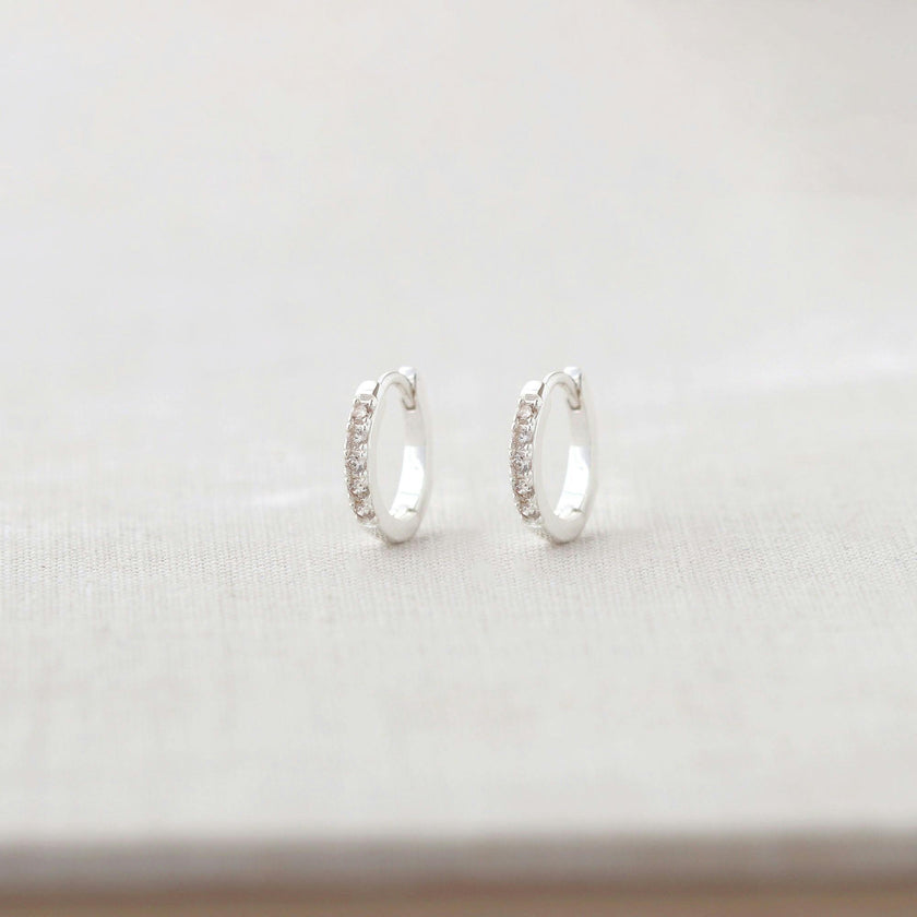 Crystal Huggie Hoop Earrings