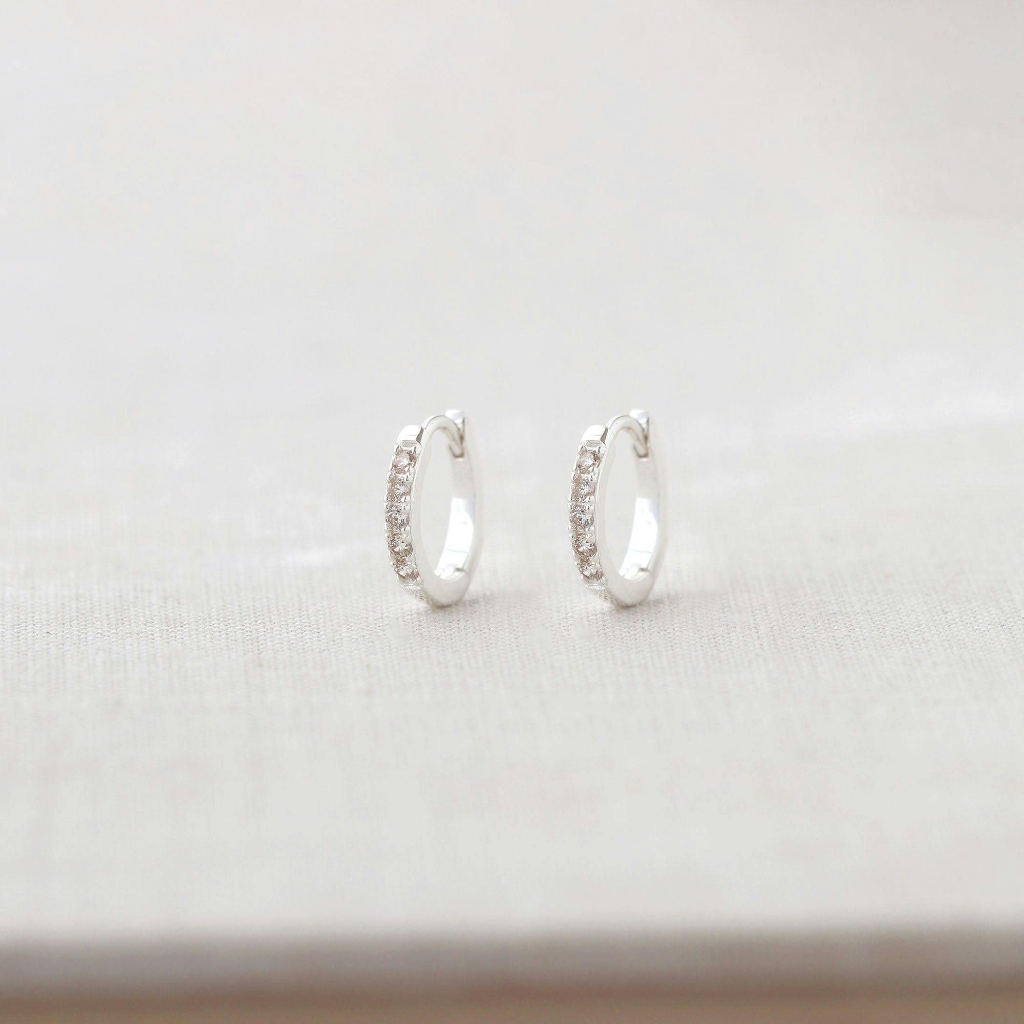 Crystal Huggie Hoop Earrings