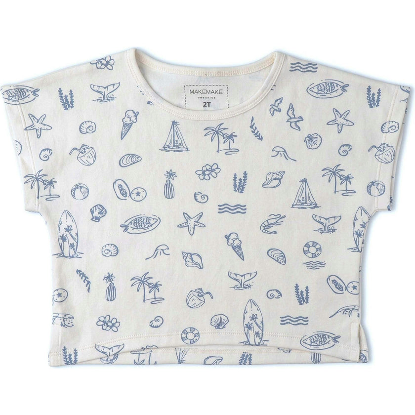 Organic Drop Shoulder Tee & Shorts Set - Coastal