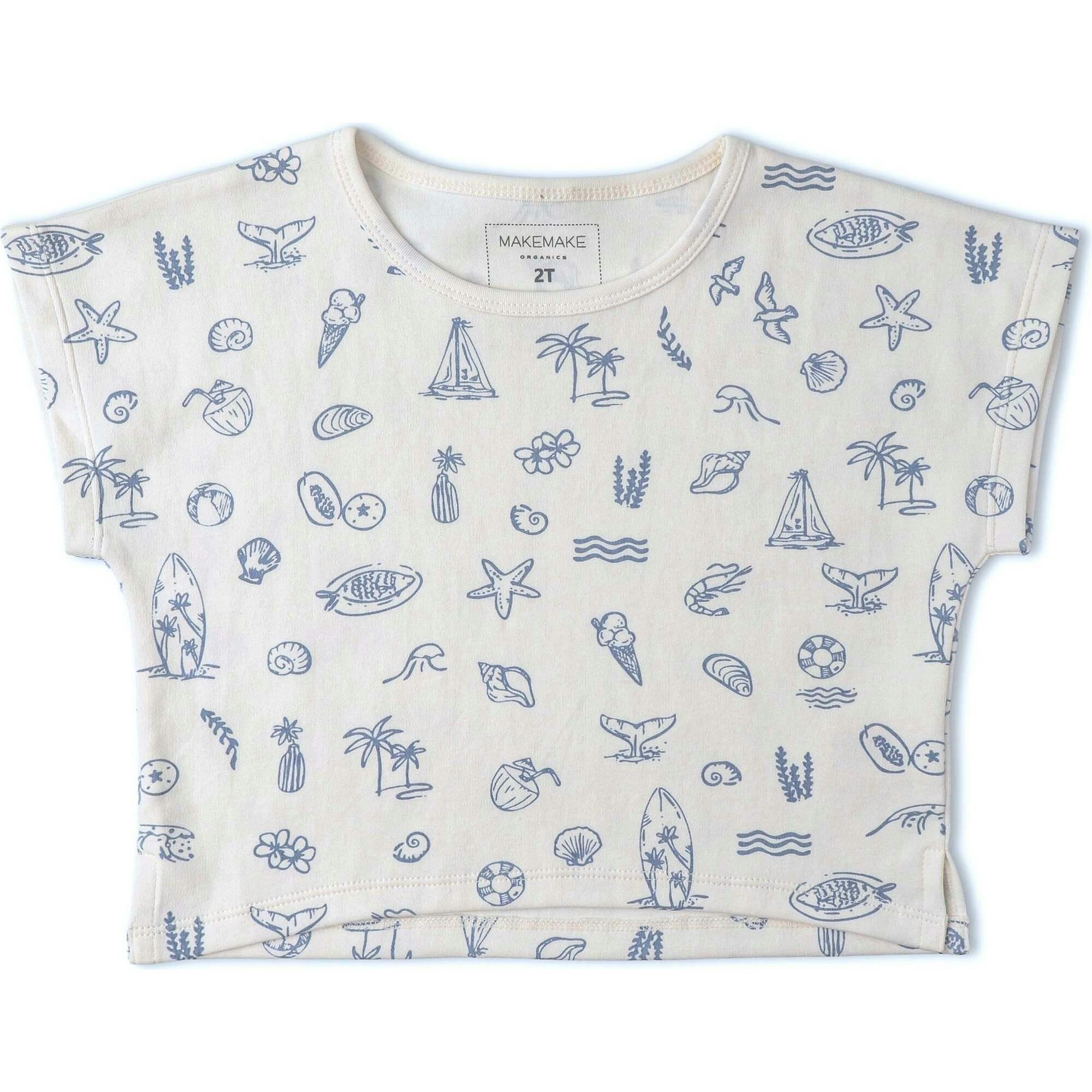 Organic Drop Shoulder Tee & Shorts Set - Coastal