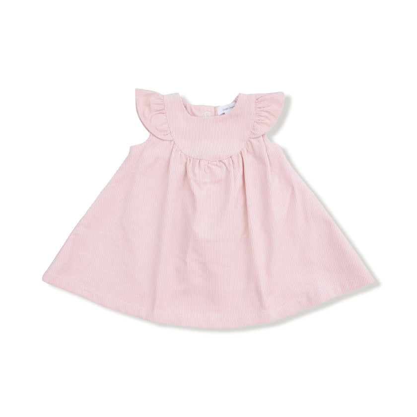 Veiled Pink - Scoop Yoke with Ruffle Dress + Bloomer