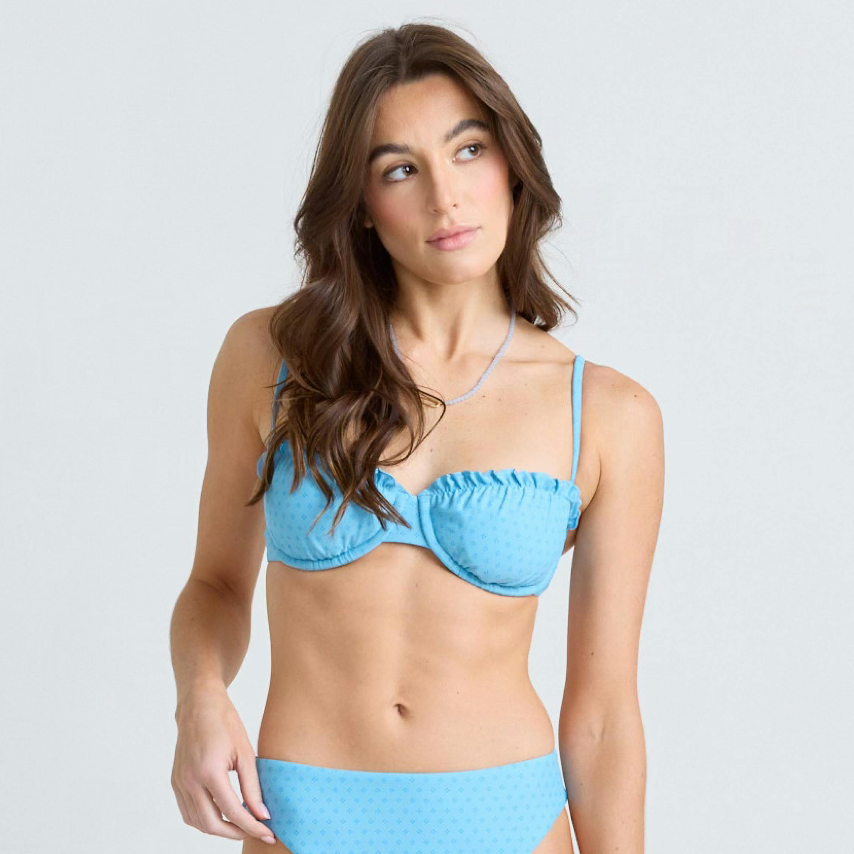 women's le marin dot ruched cup bikini top
