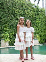 Rainbow Tiered Bow Dress