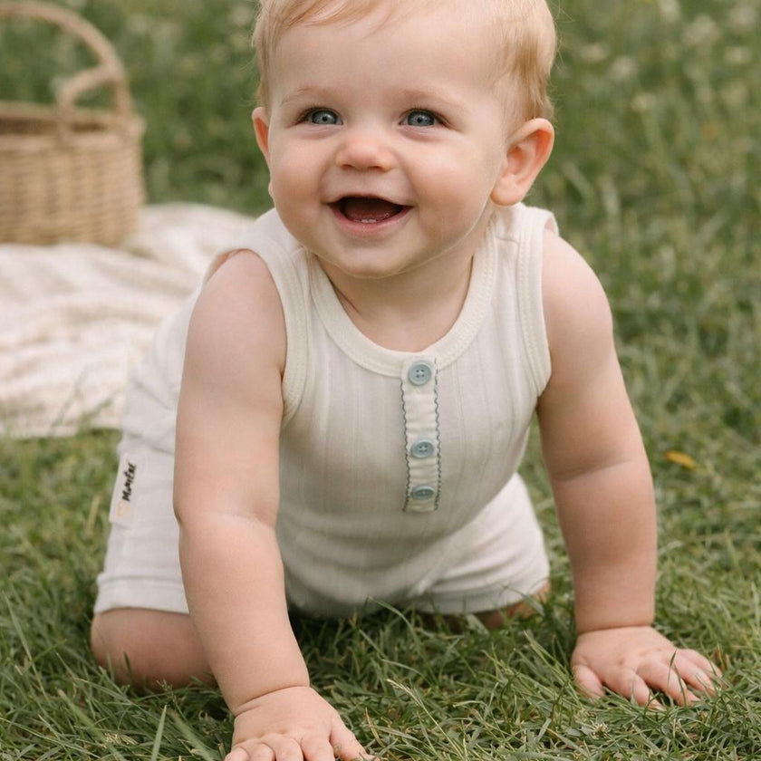 Textured Stripe Romper
