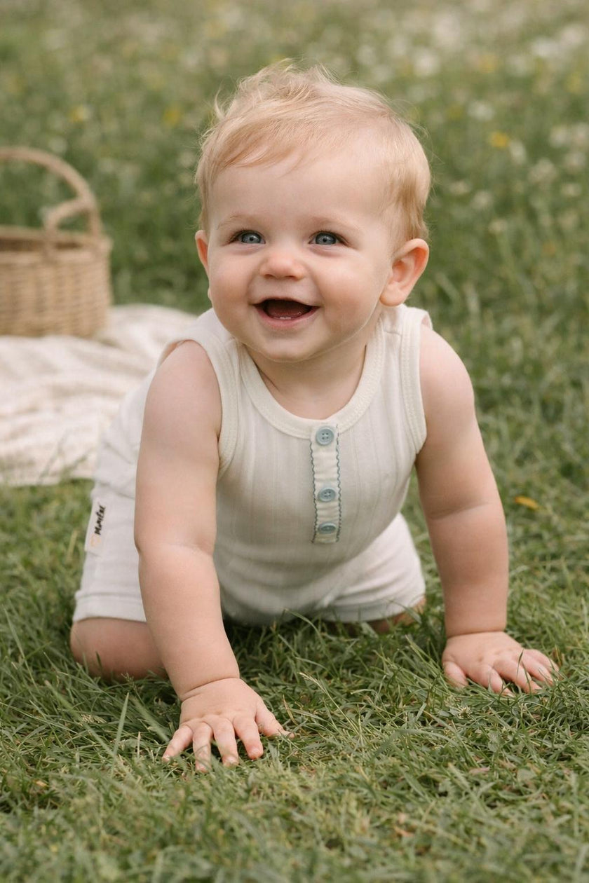 Textured Stripe Romper