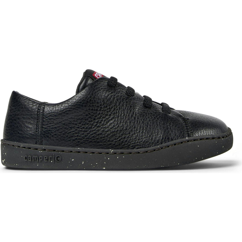 Kids Peu Touring Leather Sneakers, Black