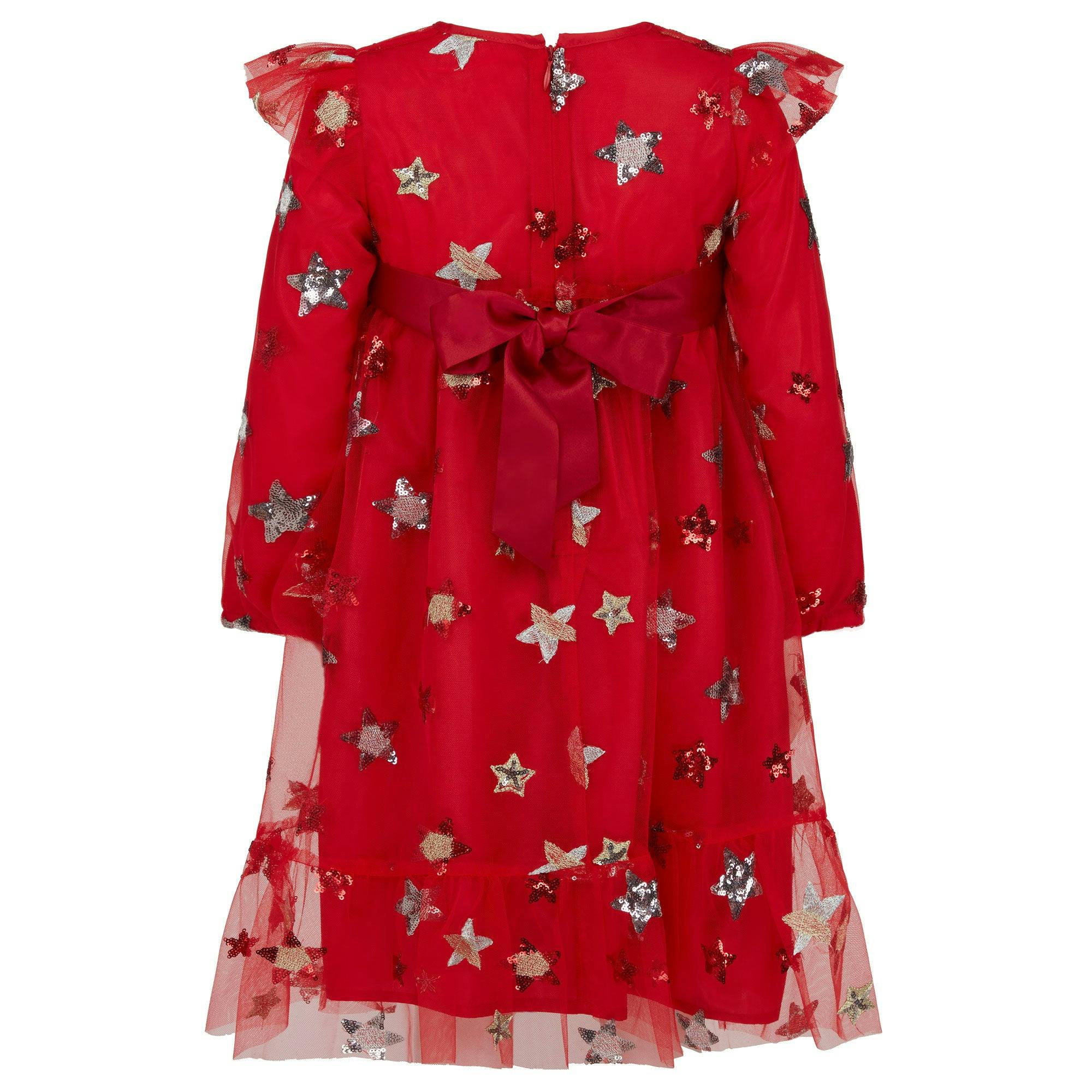 Seren Embroidered Sequin Star Party Dress