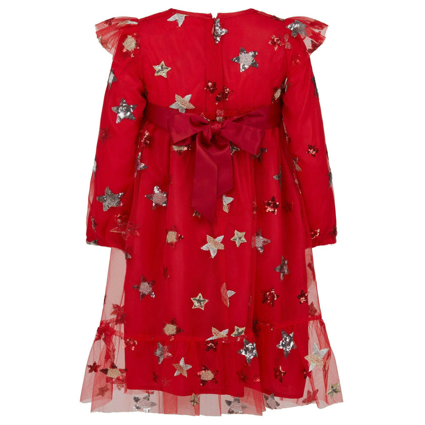 Seren Embroidered Sequin Star Party Dress