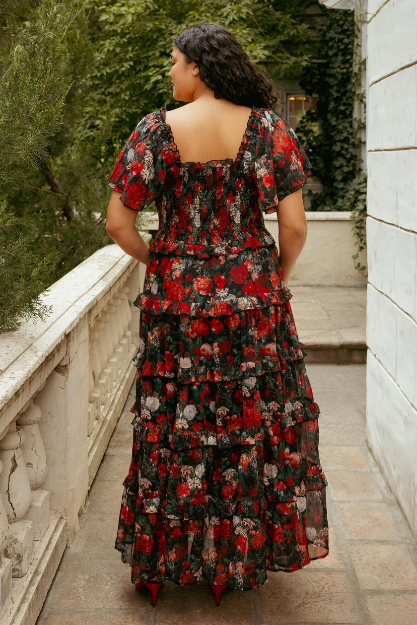 Winnie Dress in Midnight Roses