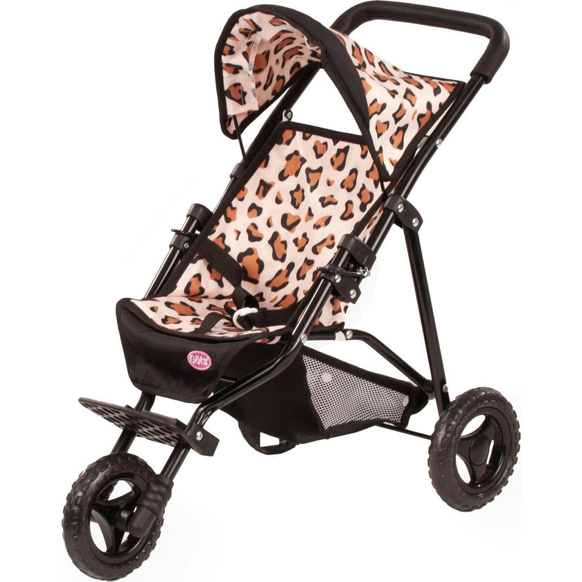 Gotz 3‑Wheel Doll Buggy “Little Tiger” – Compact Tiger‑Print Doll Stroller with Sunshade