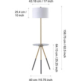 Myra Floor Lamp with Glass Table and Built-In USB