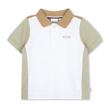 White Colorblock Polo Shirt