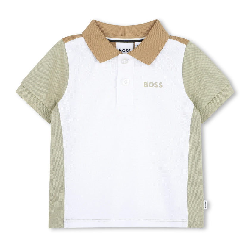 White Colorblock Polo Shirt