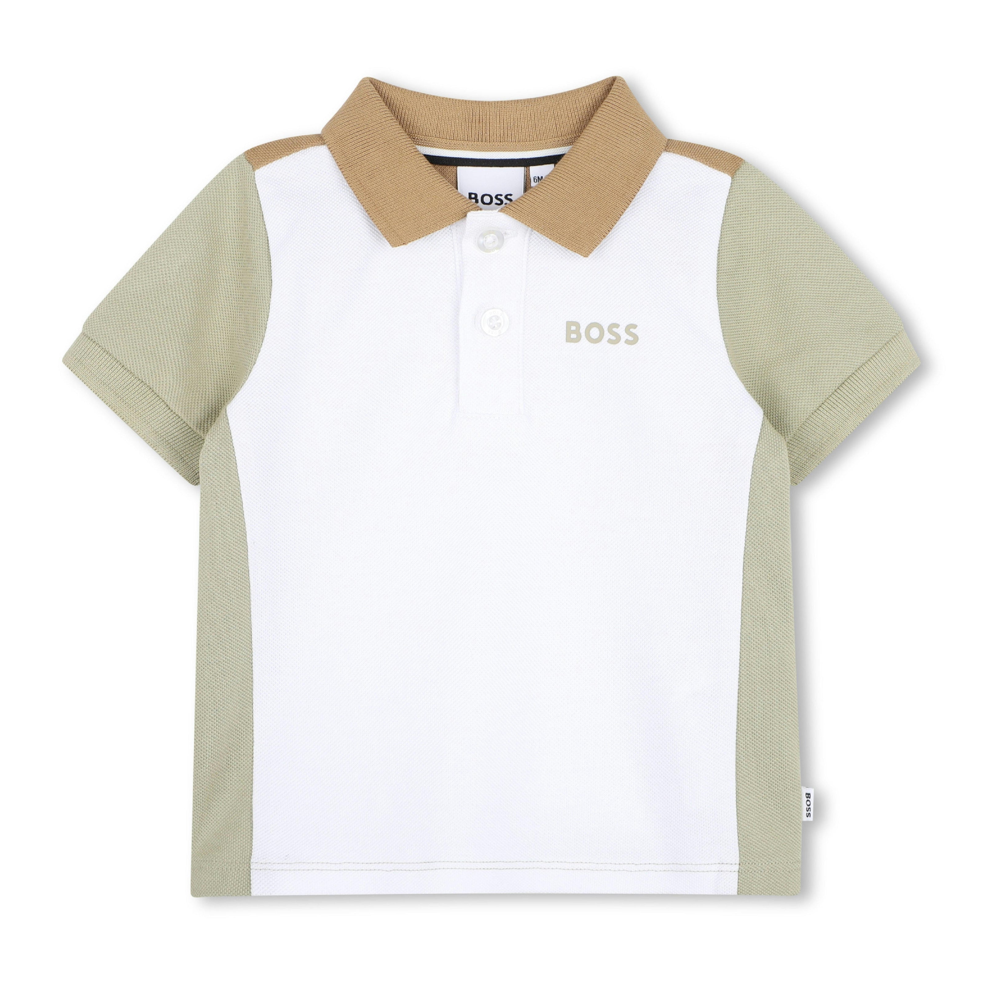 White Colorblock Polo Shirt