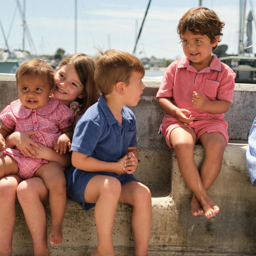 boys poppy red french terry short