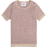 Ribbed Knit Short Sleeve Retro Top
