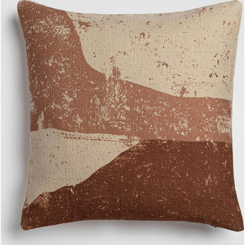 Canyon Layers Earth-Tone Brown Accent Pillow