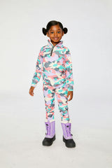 Two Piece Thermal Underwear Coral Camouflage Print