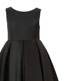 Black Redwooda Satin Bow-Back Dress