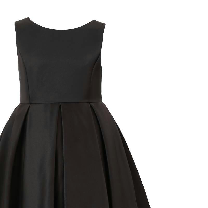 Black Redwooda Satin Bow-Back Dress