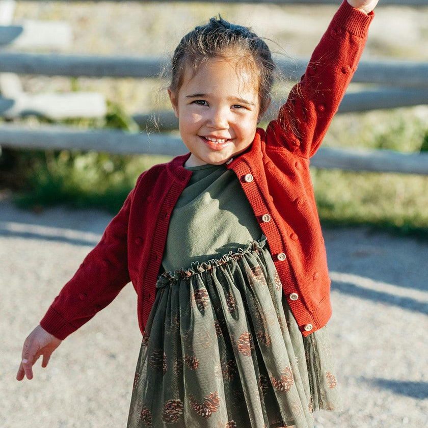 Pinecone Cotton Stretch Long Sleeve Ballet Dress