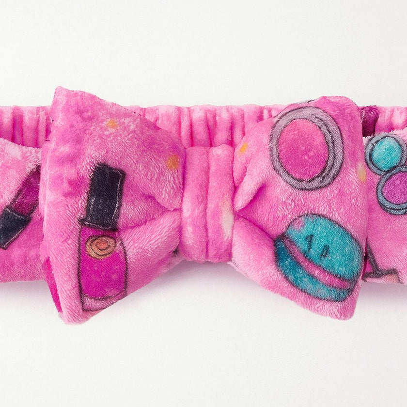Plush Slumber Party Spa Headband with Bow