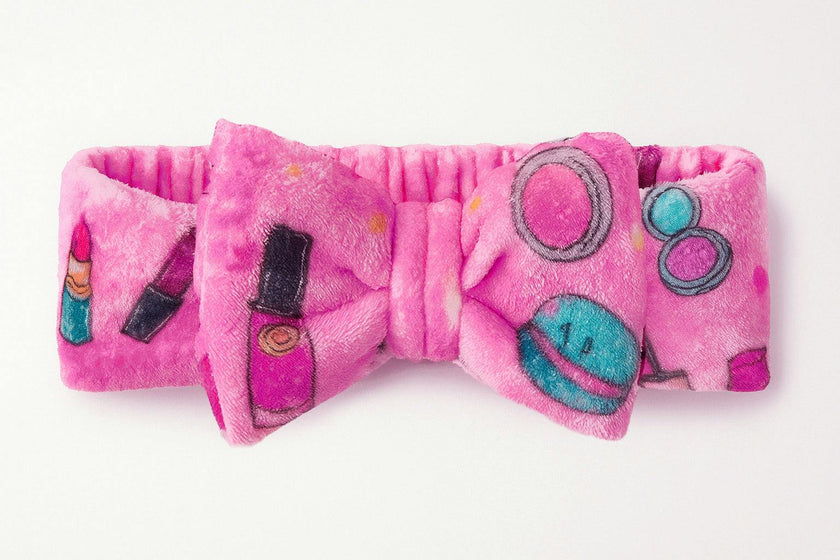 Plush Slumber Party Spa Headband with Bow