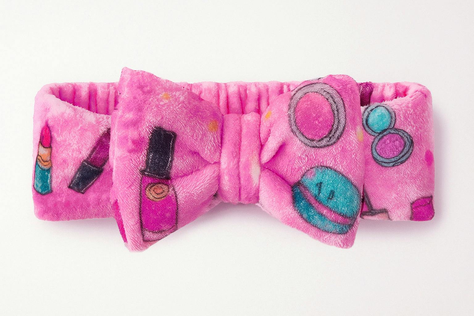 Plush Slumber Party Spa Headband with Bow