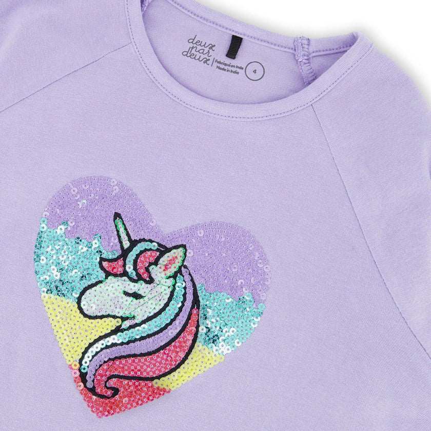 Organic Cotton Long Sleeve T-Shirt with Sequin