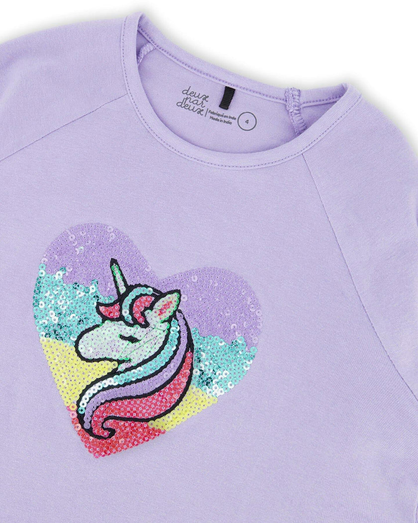 Organic Cotton Long Sleeve T-Shirt with Sequin
