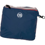 Navy full zip packable rain jacket and windbreaker