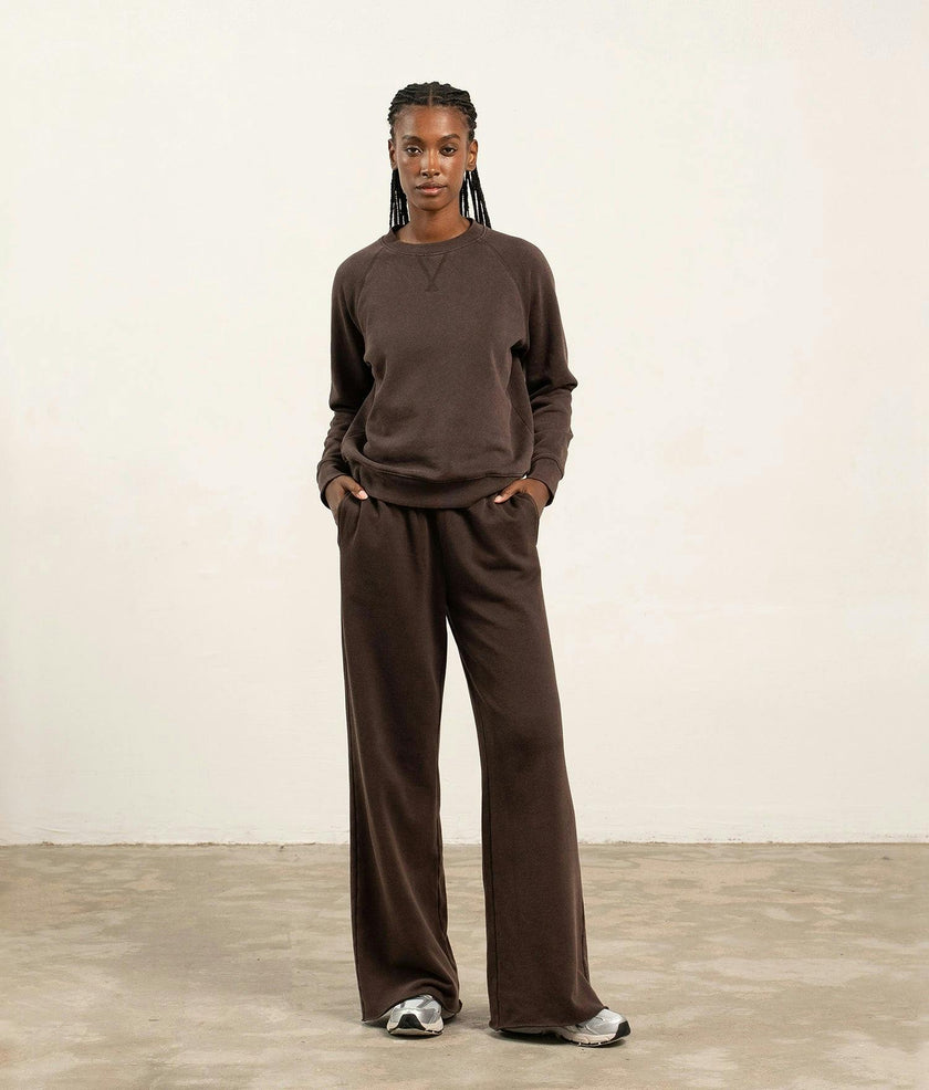 Womens Recycled Fleece Classic Sweatshirt - Recycled Fleece - Mineral Ganache