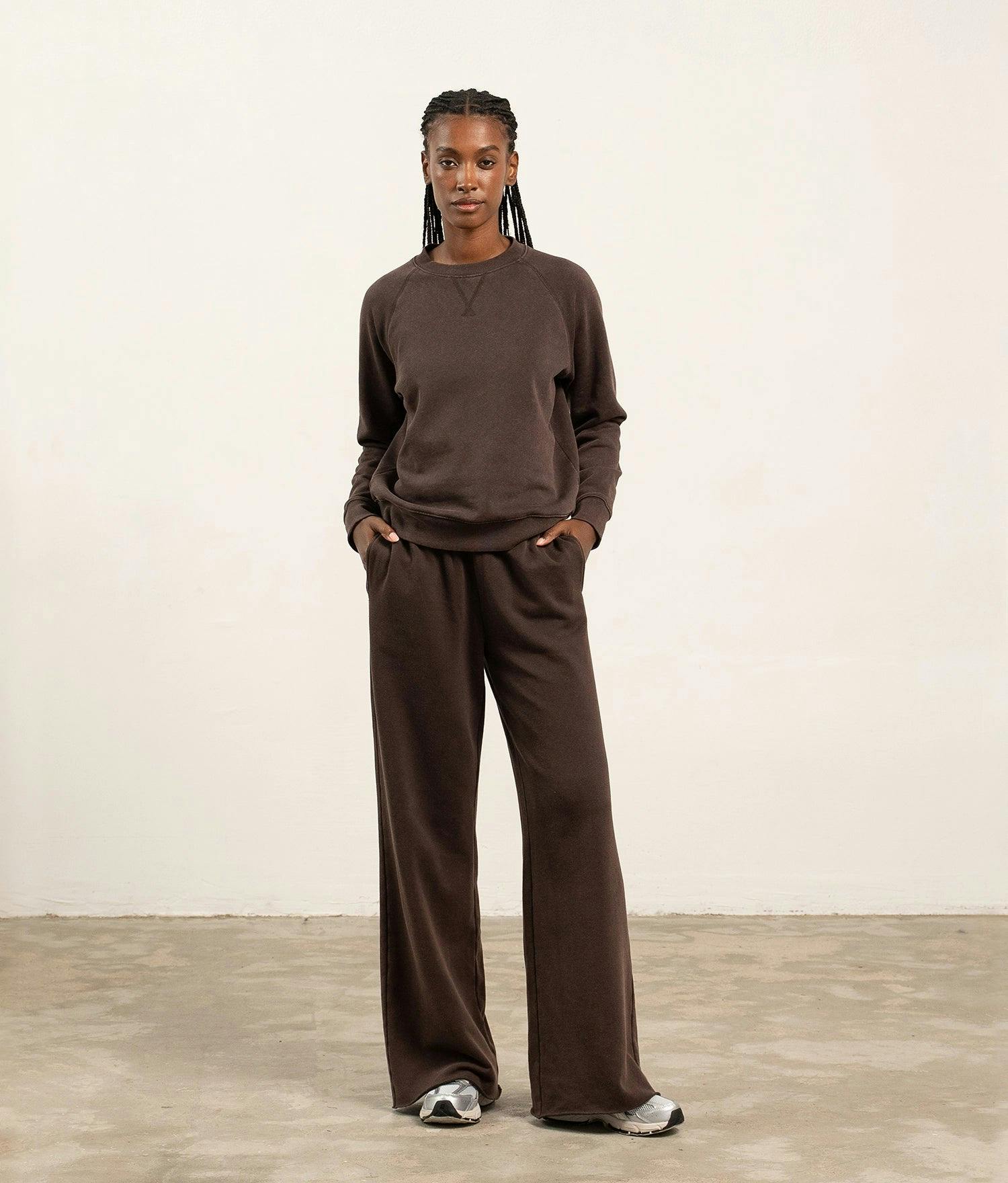 Womens Recycled Fleece Classic Sweatshirt - Recycled Fleece - Mineral Ganache