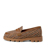Paula Wool Plaid Chunky Sole Penny Loafers