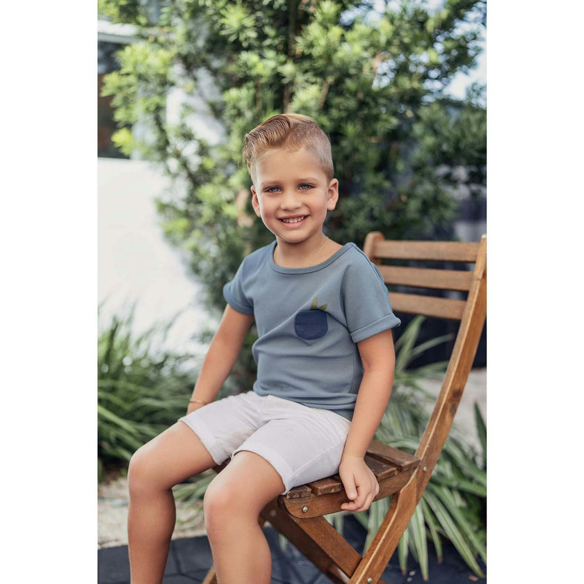 Boys Ribbed Berry Short Sleeve Shirt