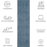 Courtyard August Indoor/Outdoor Rug, Navy