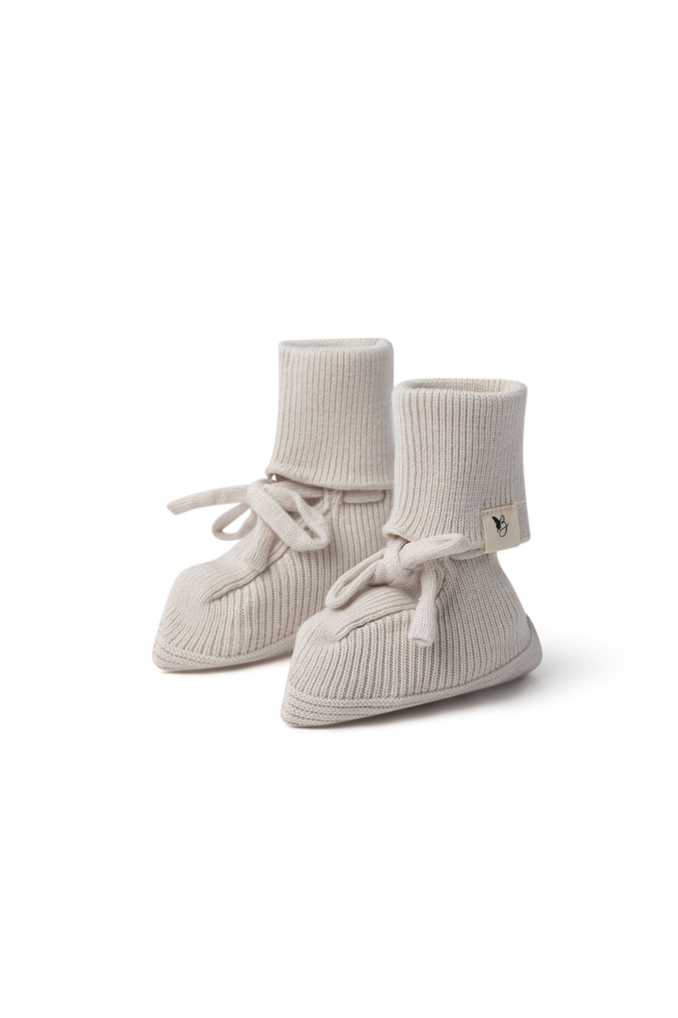 Knitted Polyester-Viscose Blend Booties
