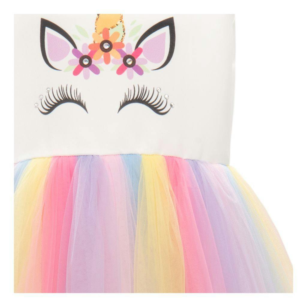 White Unicorn Rainbow Dress