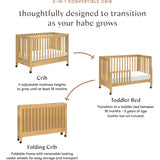 Maki Full-Size Portable Folding Crib With Toddler Bed Conversion Kit