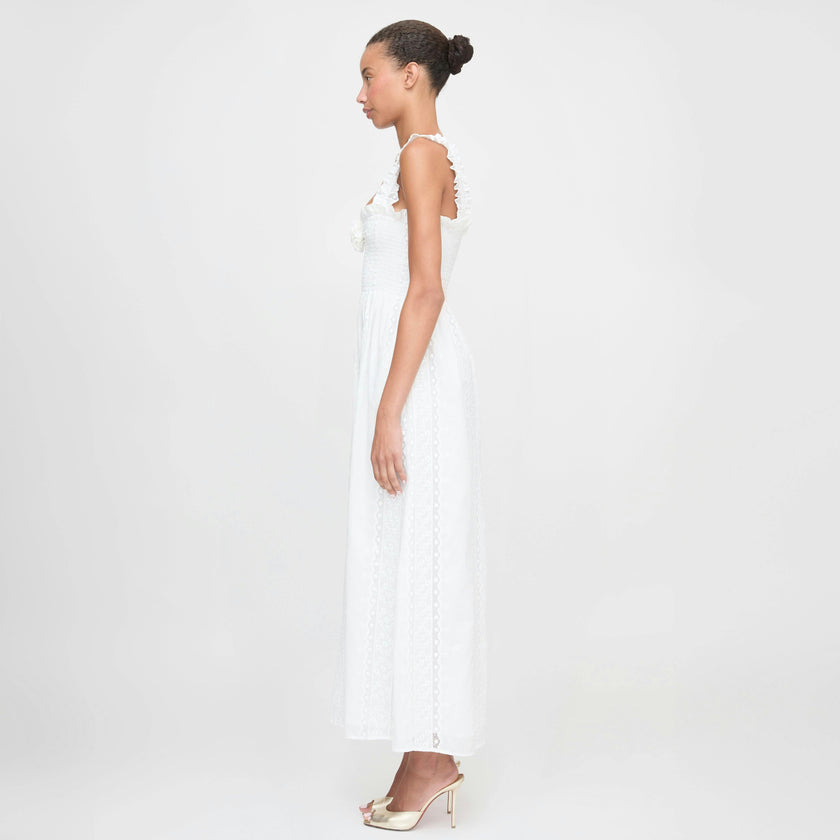 The Rosetta Nap Dress - White Broderie Voile