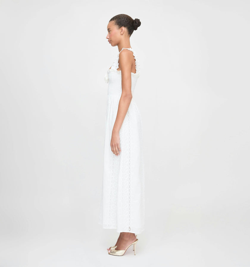 The Rosetta Nap Dress - White Broderie Voile