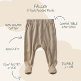 FALLON 3-Pack Footed Baby Pants