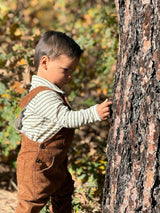GENTRY Brown Moleskin Woven Overalls